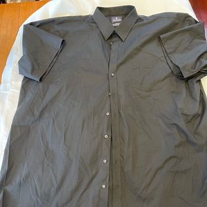 Stafford Travel Men Black Short Sleeve Dress Shirt